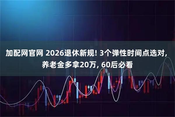 加配网官网 2026退休新规! 3个弹性时间点选对, 养老金多拿20万, 60后必看